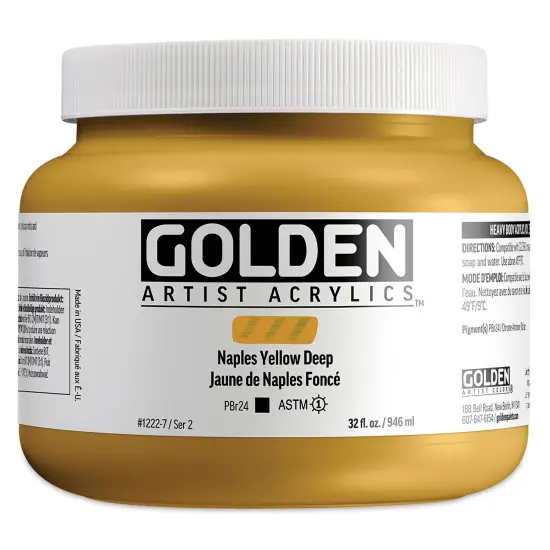 Golden Heavy Body Acrylic Paint - Naples Yellow Deep, 946 ml, Jar {1}