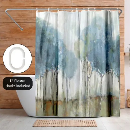Americanflat 71" x 74" Shower Curtain, Misty Meadow II by PI Creative Art {5}