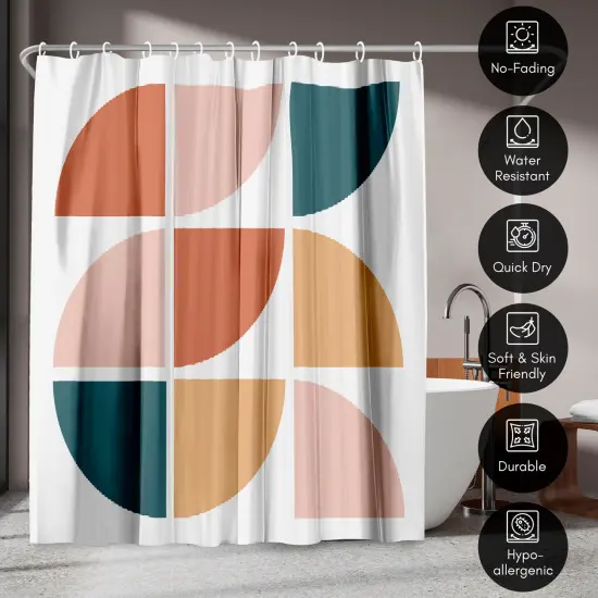 Mid Century Circles by ArtPrink Shower Curtain 71" x 74" {4}