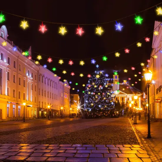 2Pcs Solar Powered String Lights 39.3FT 100LED Beads Fairy Star Lights Multicolor {4}