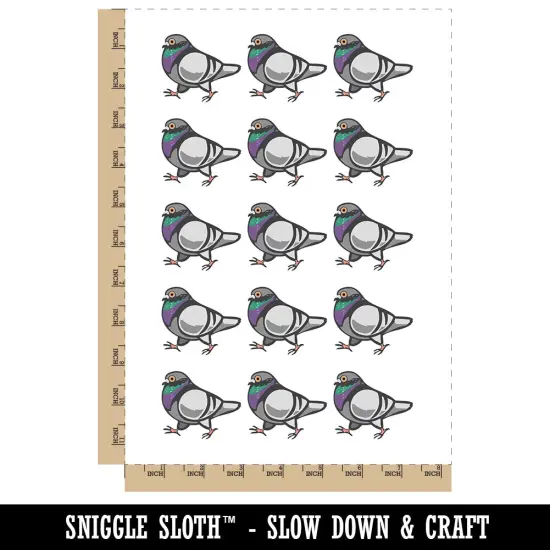 Strutting Common Rock Pigeon Bird Temporary Tattoo Water Resistant Fake Body Art Set Collection (1 Sheet) {4}