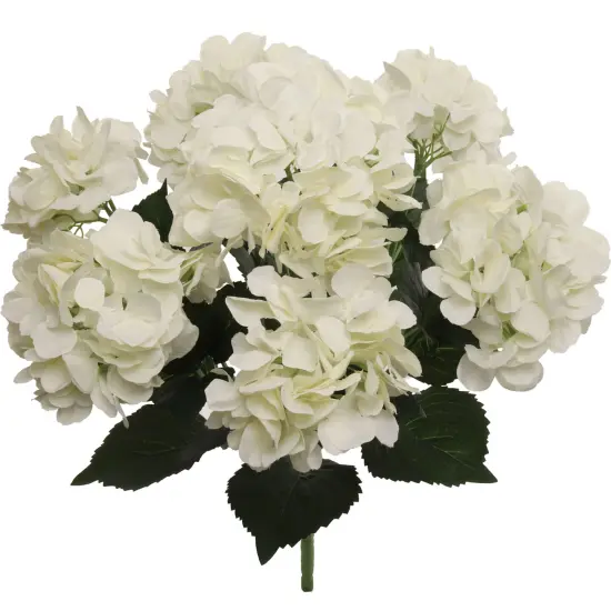 Box of 2 Cream Artificial Hydrangea Bushes - 7 Realistic Silk Blooms per Bush for Elegant Home D&eacute;cor & Bouquets - Perfect Year-Round Display, Floral Home by Artificial Flowers {1}