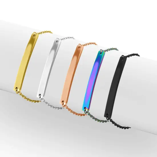 Blank Stainless Steel Curved Bar Bracelet/Anklet {1}