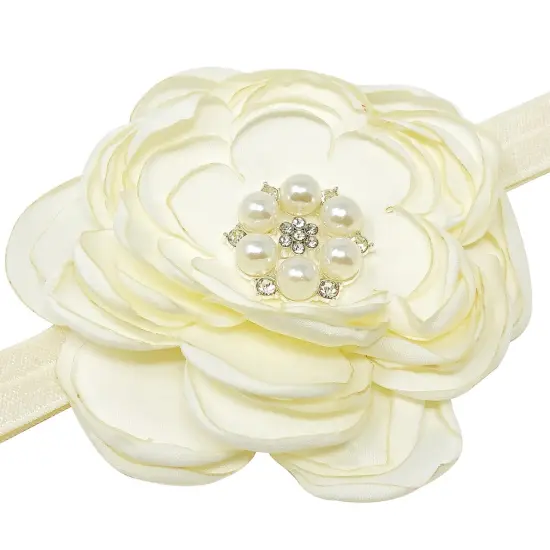 Wrapables Floral Headband Bridal Wreath Crown, Cream {2}