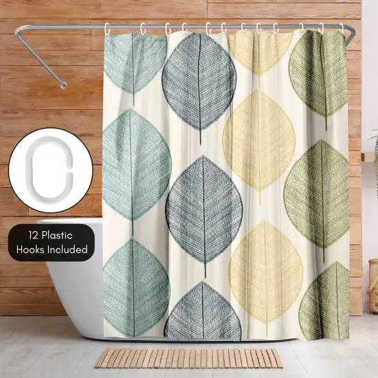 Americanflat 71" x 74" Shower Curtain, Leaves Multicolor by Lisa Nohren {5}