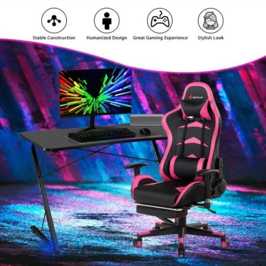 Z Shape Gaming Desk With Led Lights {2}