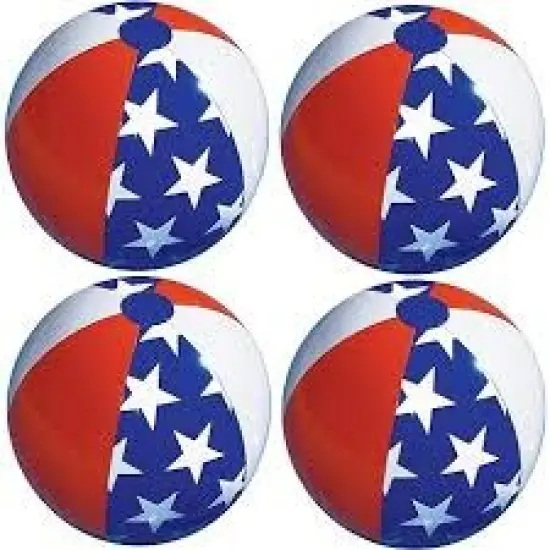 Inflatable 11" Red White Blue Medium Beach Balls - 12 Pc. {2}