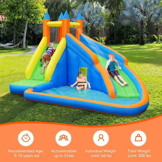 Inflatable Mighty Bounce House Jumper with Water Slide without Blower {6}
