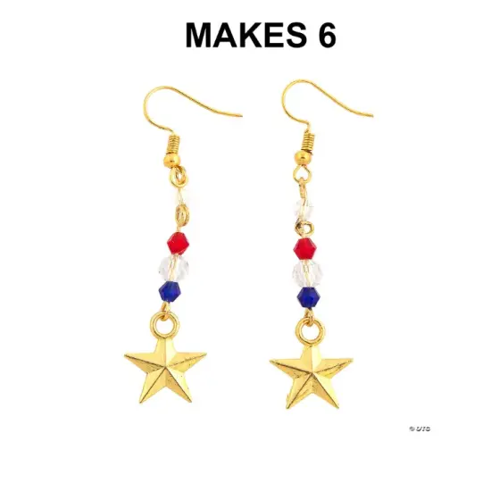Patriotic Gold Star Earrings Craft Kit - Makes 6 {1}