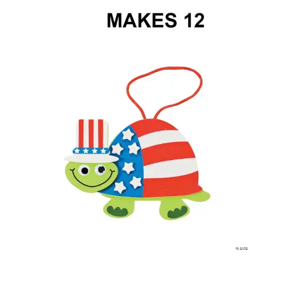 Patriotic Turtle Ornament Craft Kit - Makes 12 {1}