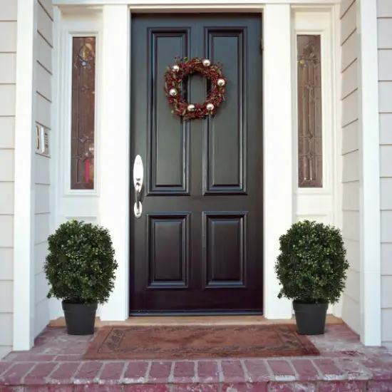 2 Pieces 24 Inch Artificial Decoration Boxwood Topiary Ball Tree {2}