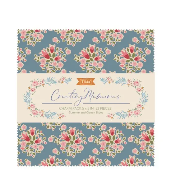 Tilda Fabrics Creating Memories Summer Charm Pack - 32 Pieces - 5" x 5" - 100% Cotton {1}