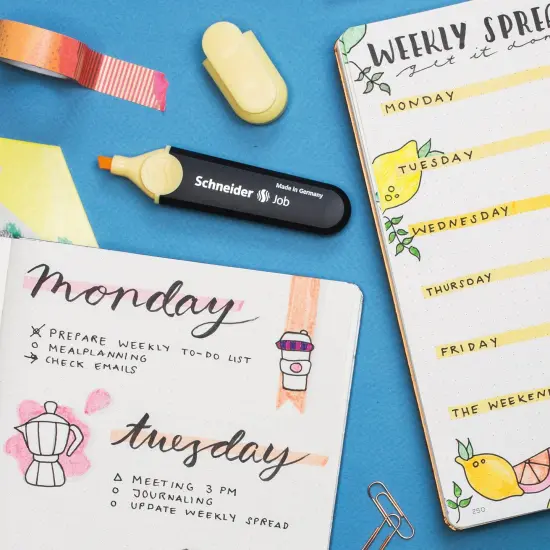 Job Highlighters Chisel Tip, 4 Colors, 4 Per Pack, 5 Packs {5}