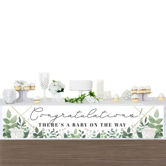 Big Dot of Happiness Boho Botanical Baby - Greenery Baby Shower Decorations Party Banner {4}