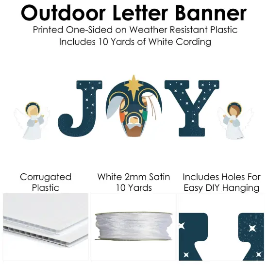 Big Dot of Happiness Holy Nativity - Manger Scene Religious Christmas Party Decorations - Joy - Outdoor Letter Banner {6}