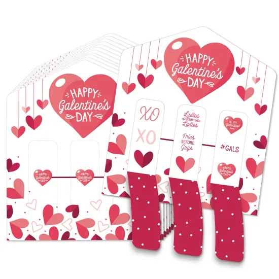 Big Dot of Happiness Happy Galentine's Day - Valentine's Day Party Game Pickle Cards - Pull Tabs 3-in-a-Row - Set of 12 {1}