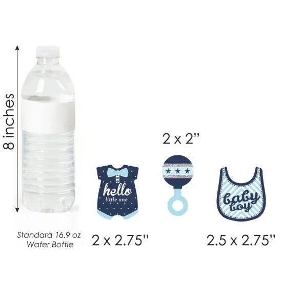 Big Dot of Happiness Hello Little One - Blue and Silver - DIY Shaped Boy Baby Shower Party Cut-Outs - 24 Count {6}
