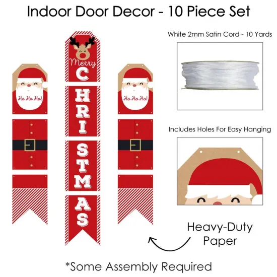 Big Dot of Happiness Jolly Santa Claus - Hanging Vertical Paper Door Banners - Christmas Party Wall Decoration Kit - Indoor Door Decor {6}