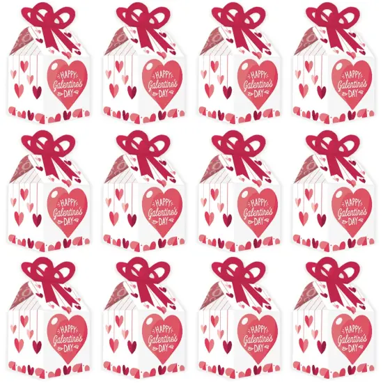 Big Dot of Happiness Happy Galentine's Day - Square Favor Gift Boxes - Valentine's Day Party Bow Boxes - Set of 12 {6}