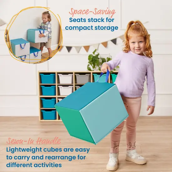 SoftZone Children's Cozy Cubes, Flexible Seating, 4-Pack Contemporary {5}