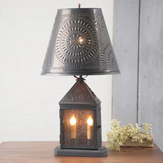 Irvins Country Tinware Harbor Lamp with Chisel Shade in Kettle Black {3}