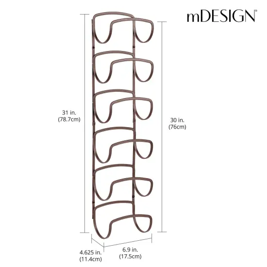 mDesign Modern Decorative Metal Wine Bottle Storage Organizer Rack {3}