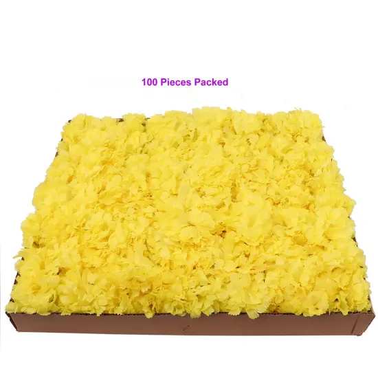 LGBT Carnation Picks: Set of 100, 3.5" Wide, Silk Flowers, Floral Home by Artificial Flowers Yellow {2}