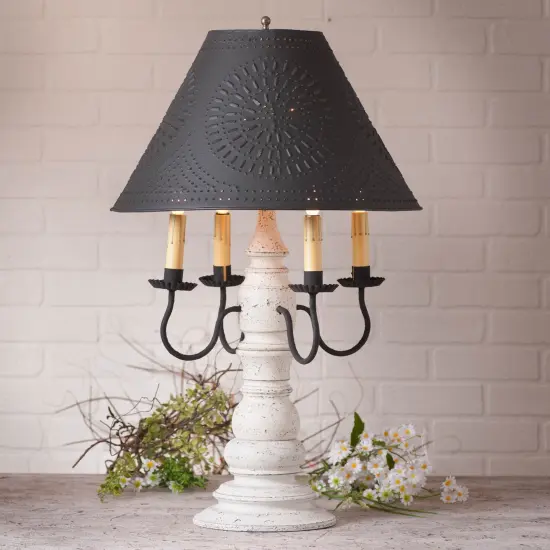 Bradford Lamp in Americana White with White Shade {3}