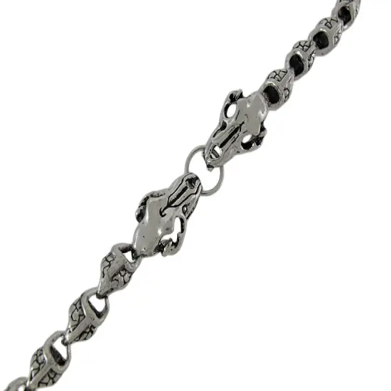 Chrome Plated Double Snake Link Toggle Clasp Bracelet {3}