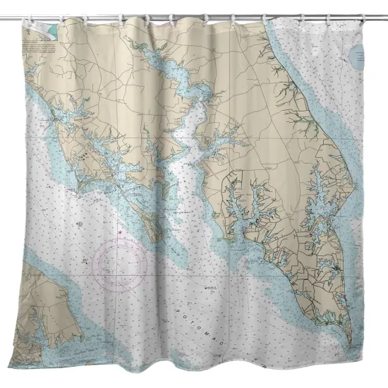Betsy Drake Leonardtown, MD Nautical Map Shower Curtain {1}