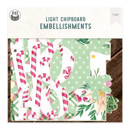 P13 Light Chipboard Album Base With Papers 6"X6"-Mix and Match, Santa's Workshop {1}