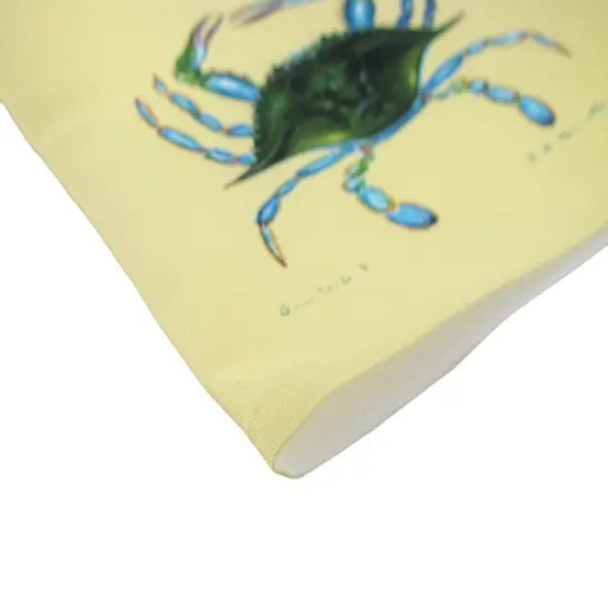 Betsy Drake Blue Crab Yellow Kitchen Towel 19 Inch X 19 Inch {4}