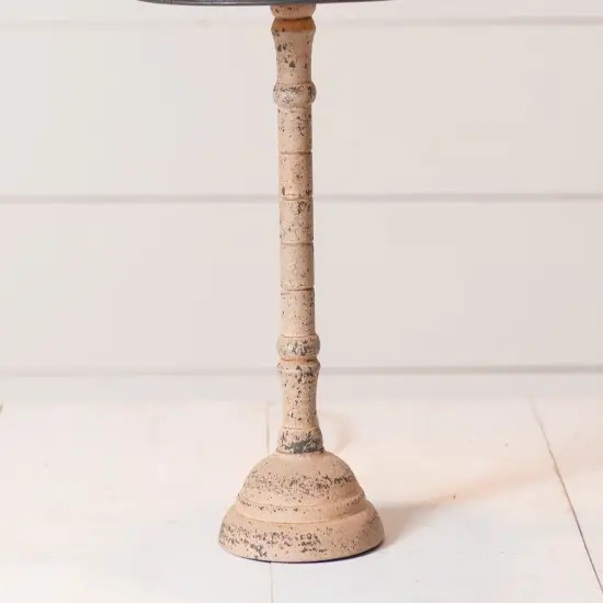 Gatlin Wood Table Lamp in Buttermilk - Textured Metal Shade - Irvin's Tinware {4}