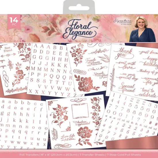 Sara Signature Floral Elegance Foil Transfers 8"X8" {1}