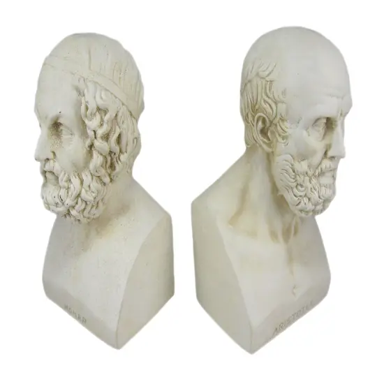 Aristotle And Homer Bust Bookends Greek Philosophy {1}