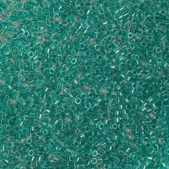 Miyuki Delica 50g Sparkle Lined Glass Beads, 11/0 Aqua Green (DB0904) {1}