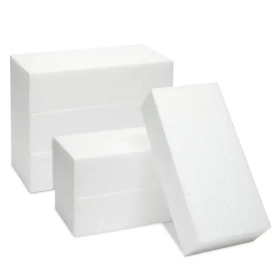 6 Pack Polystyrene Foam Blocks for Crafts Supplies, DIY Projects (8 x 4 x 2 In) {1}
