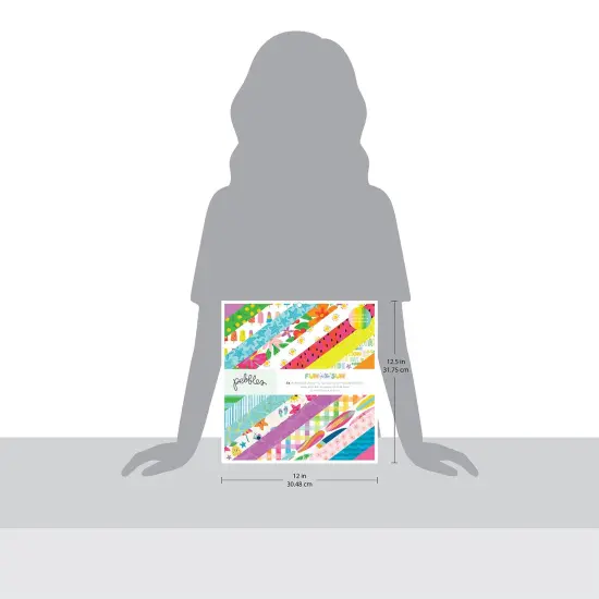 Pebbles Double-Sided Paper Pad 12"X12" 24/Pkg-Holographic Foil, Fun In The Sun {5}