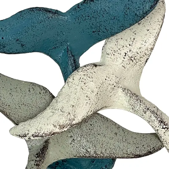 Set of 3 Cast Iron Nautical Whale Tale Wall Hooks {4}