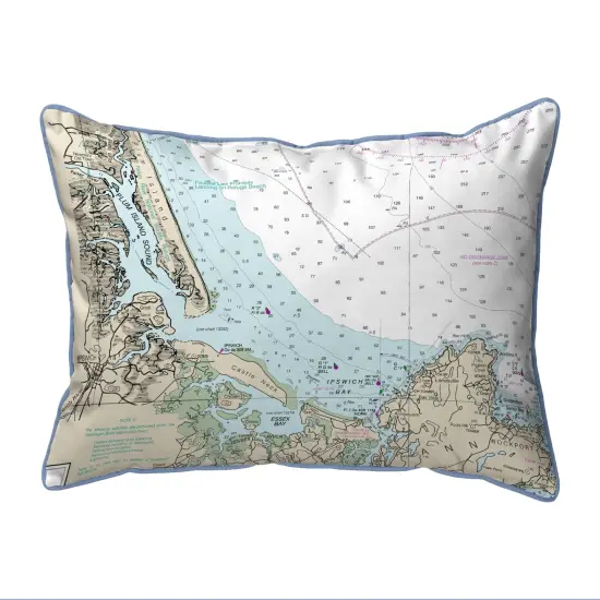 Plum Island Sound Map Pillow 11x14 &ndash; Small Corded Decor {1}