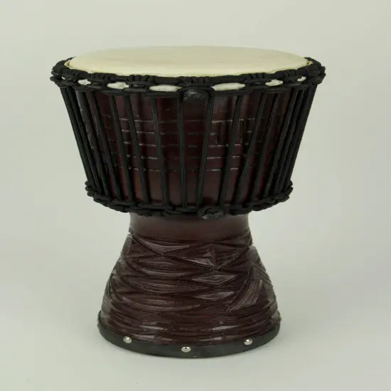 Hand Carved Wood Djembe Hand Drum 16 Inch Tall {2}