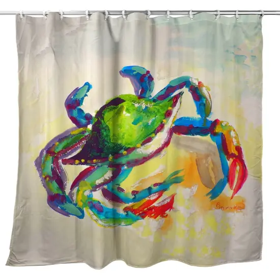 Betsy Drake Teal Crab Shower Curtain {1}
