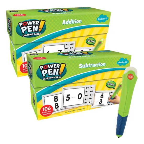 Kaplan Early Learning Company Power Pen Learning Math Quiz Cards - Addition, Subtraction & Talking Power Pen {1}