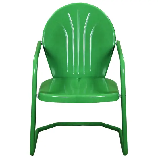 Northlight 34-Inch Outdoor Retro Tulip Steel Armchair, Green {4}