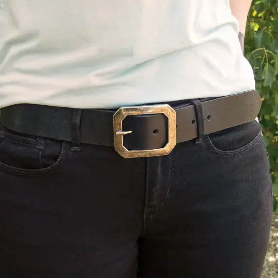 Realeather(R) Crafts Clipped Corner Belt Buckle-Antique Brass {3}