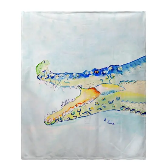 Betsy Drake Crocodile & Frog Throw Multicolor {1}