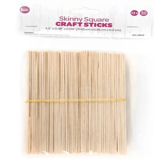 CousinDIY Skinny Square Craft Sticks 75/Pkg-Natural {1}
