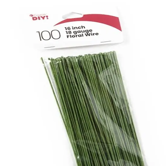 CousinDIY Floral Wire 18 Gauge 16" 100/Pkg-Green {2}