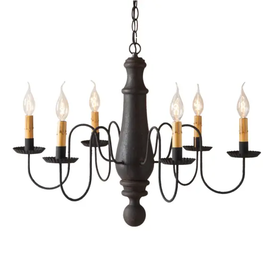 Large Norfolk Chandelier in Hartford Black over Red {1}
