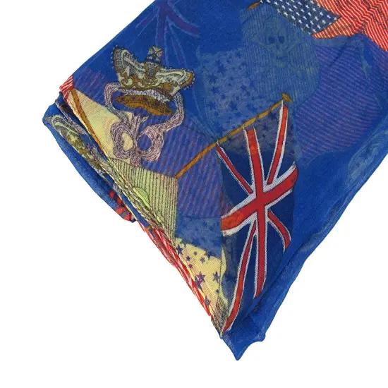 Lightweight Gauze US/UK Flags Pirate Fashion Scarf {3}
